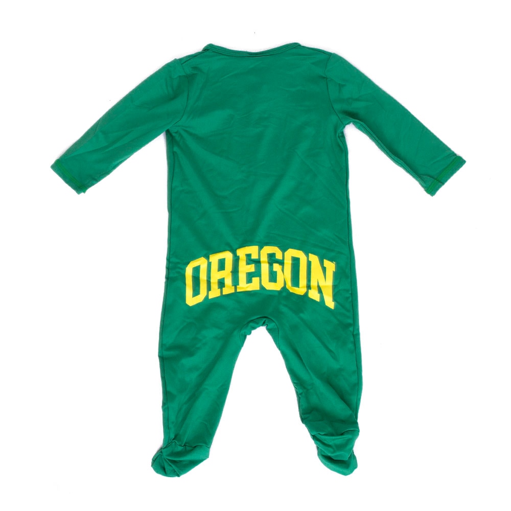 Arched Oregon, Zoozatz, Green, Pajama Pant/Short, Polyester Blend, Kids, Infant, Magnetic, Footie, 802678